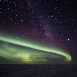 Image of an aurora in the night sky.